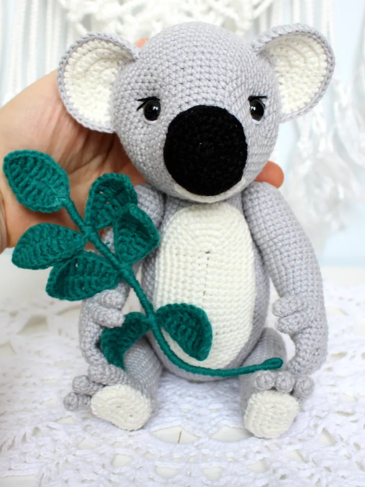 Koala crochet pattern PDF in English - Amigurumi safari toy crochet tutorial