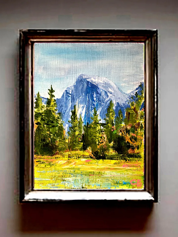 Yosemite National Park Original Oil painting National Park California Landscape Original Art 7 by 5