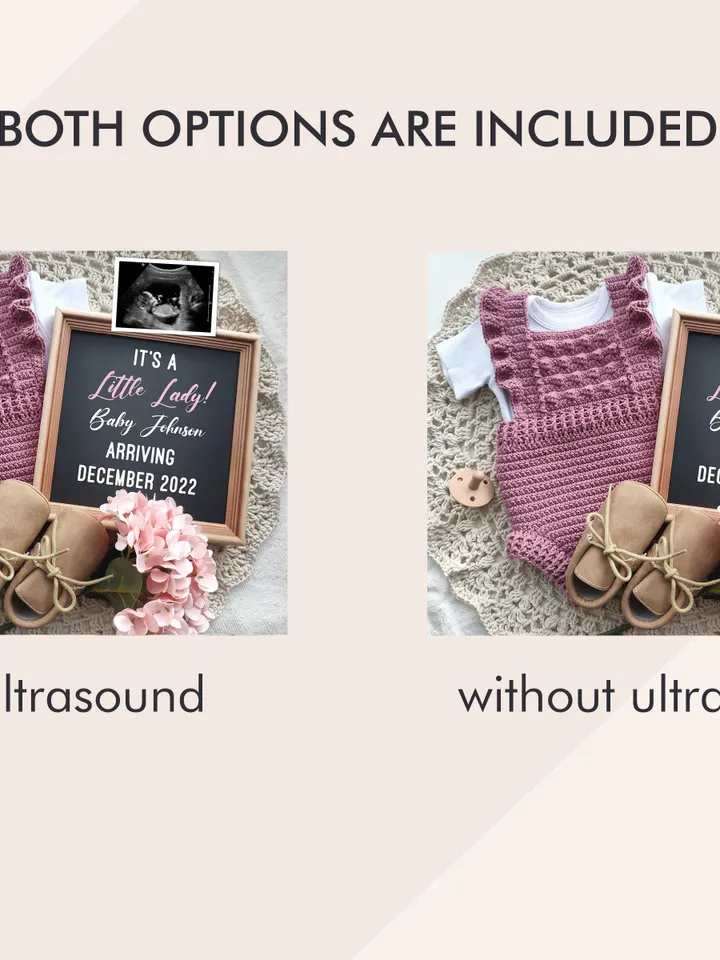 Girl Baby Announcement Digital Pregnancy Announcement for Social Media, Editable Template Digital File
