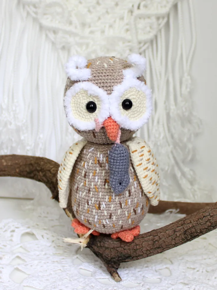 Crochet owl pattern PDF in English Amigurumi owlet Halloween nursery decor