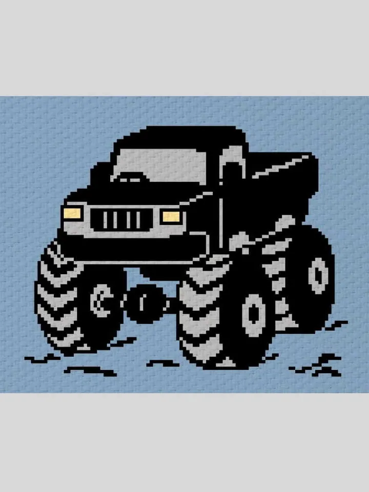Bigfoot Monster Truck Crochet C2C Graphgan pattern PDF