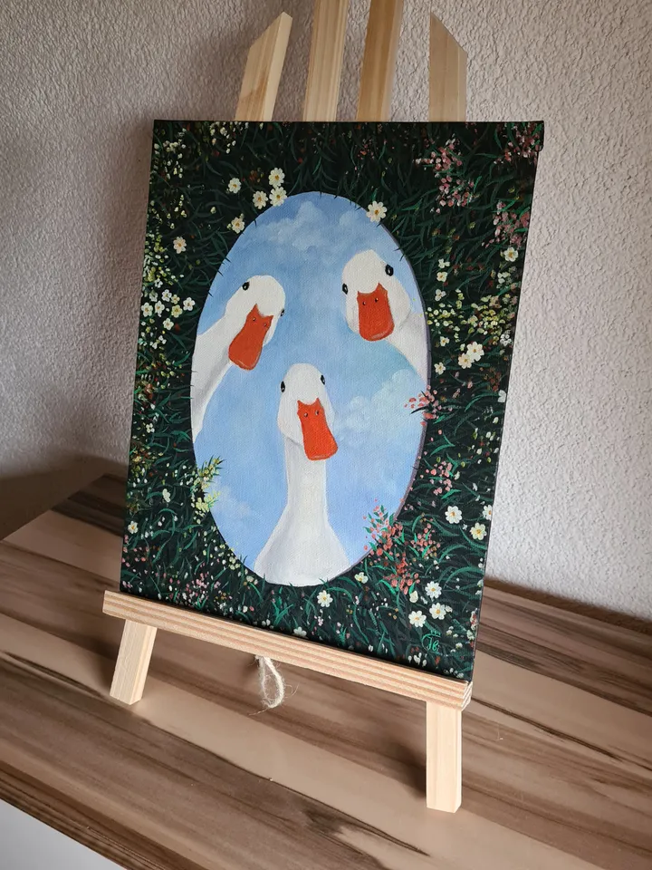 Original Oil Painting geese  Original Art, Gift for Home Decor goose