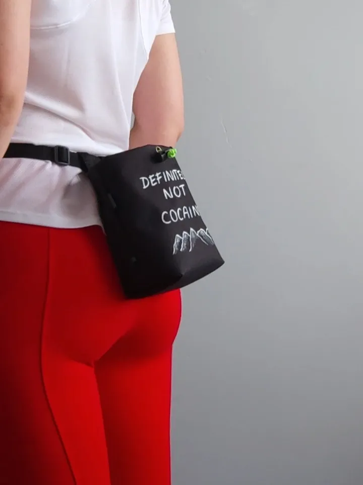 Chalk bag Not Cocaine for rock climbing and bouldering