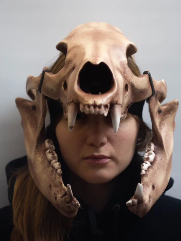 Bear Skull Helmet, Cosplay Bear head Mask, Animal Skull mask, realistic bear mask, tribal headpiece, Headpiece skull, DIY