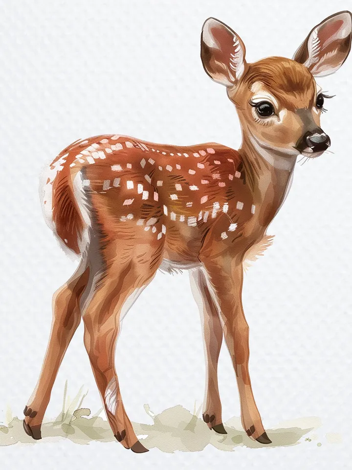 10 Fawn Baby PNG, Bemby for sublimation, Printable Watercolor Fawn Baby clipart, High Quality PNGs, Digital download, Paper crafts