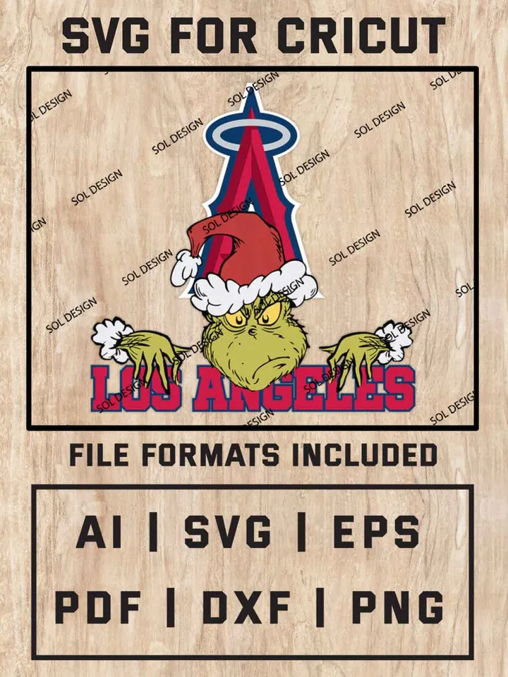 Grinch Los Angeles Angels SVG, MLB SVG Design, MLB Los Angeles Angels Logo SVG, MLB Angels Cricut, Christmas Svg, Grinch svg, Digital Download