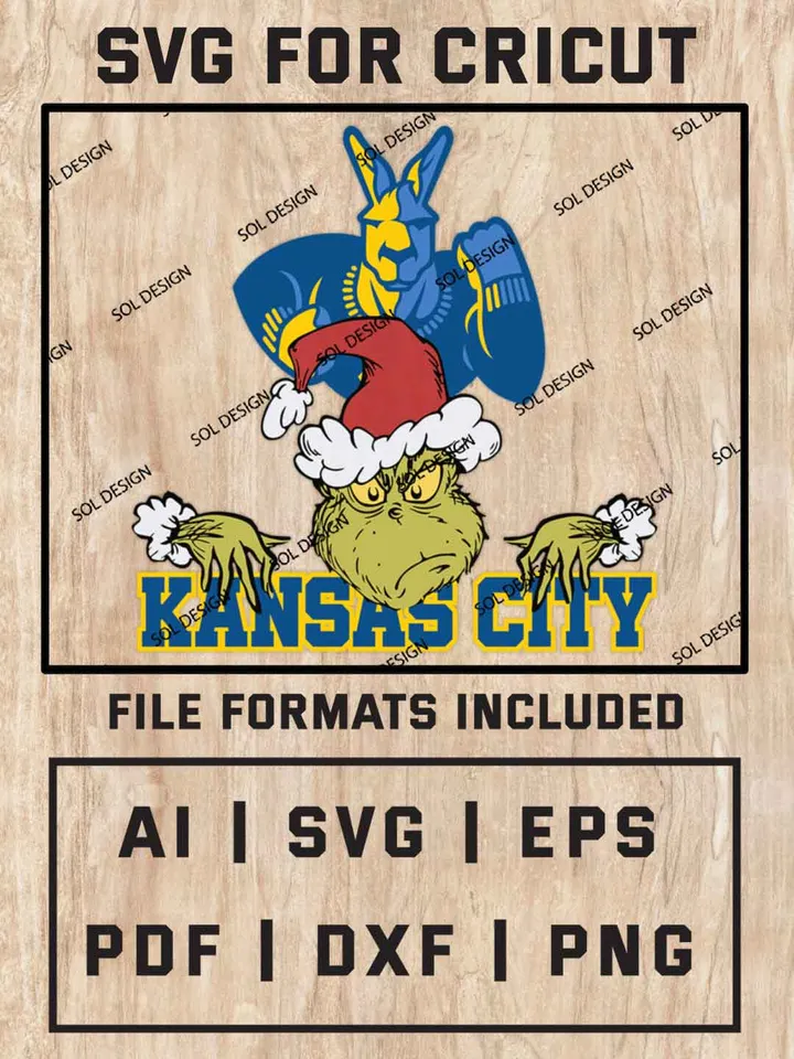 Grinch Kansas City Roos SVG, NCAA SVG Design, NCAA Kansas City Roos SVG, NCAA Kansas City Cricut, Christmas Svg, Grinch svg, Digital Download