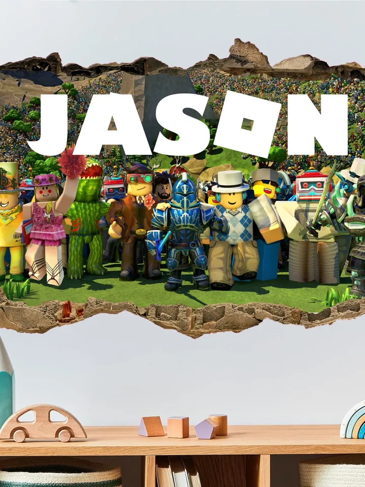 Roblox Wall Decal Personalized Gamer name Sticker Gift z3320
