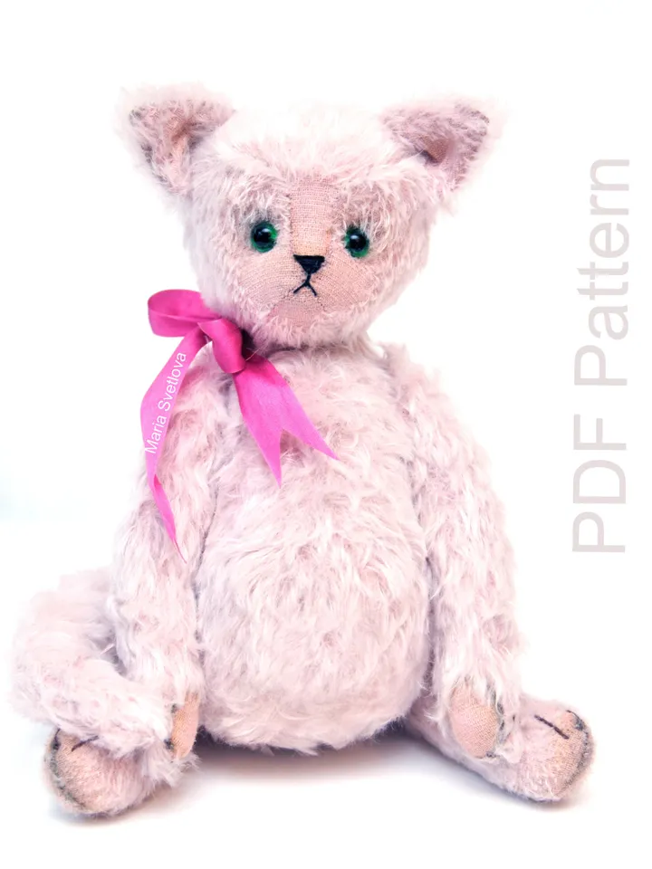 PDF 12" Alina Kitty Cat Sewing Pattern and Instructions/ fully jointed stuffed toy pattern/ classical pattern/ pussycat