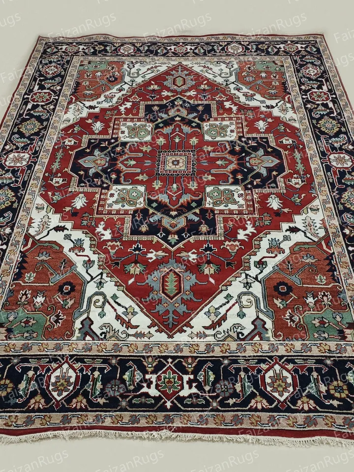 10X14 Red, Black, White Oushak rug muted multi size 8x10/9x12/10x14 Hand-knotted Vintage Oushak Wool Area Rug for Living Room, Dining room..