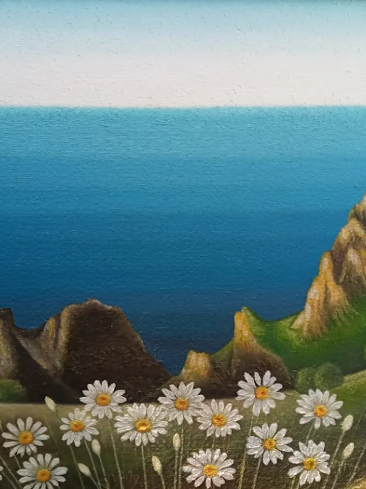 Mountains and sea.