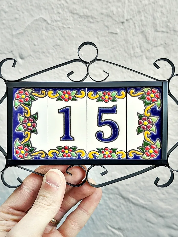 Ceramic letters and numbers 7.5cm. (3") for the wall - Hand-glazed in Spain - "MARBELLA-mini" models - Ceramic letters number -