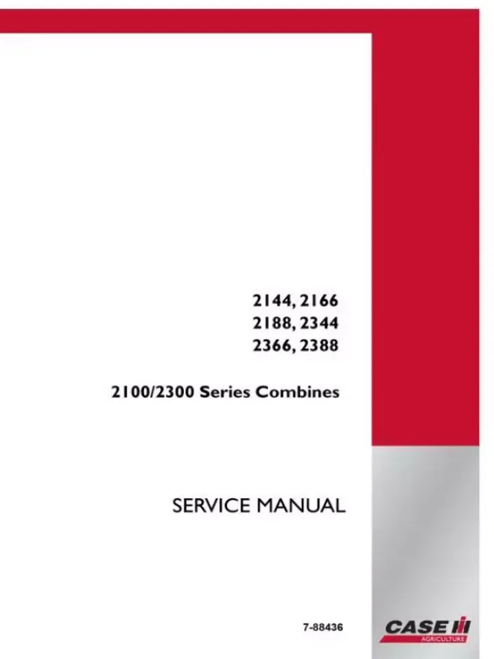 Case 2144, 2166, 2188, 2344, 2366, 2388 Tractor Service Manual Repair Shop