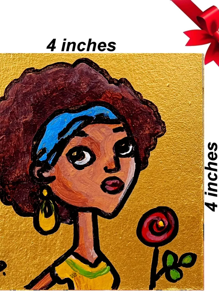 African Woman Face Artwork Abstract Portrait Original Art Diverse Woman Portrait Framed Oil Painting Woman Fine Art Gift by ArtProkopaloSv