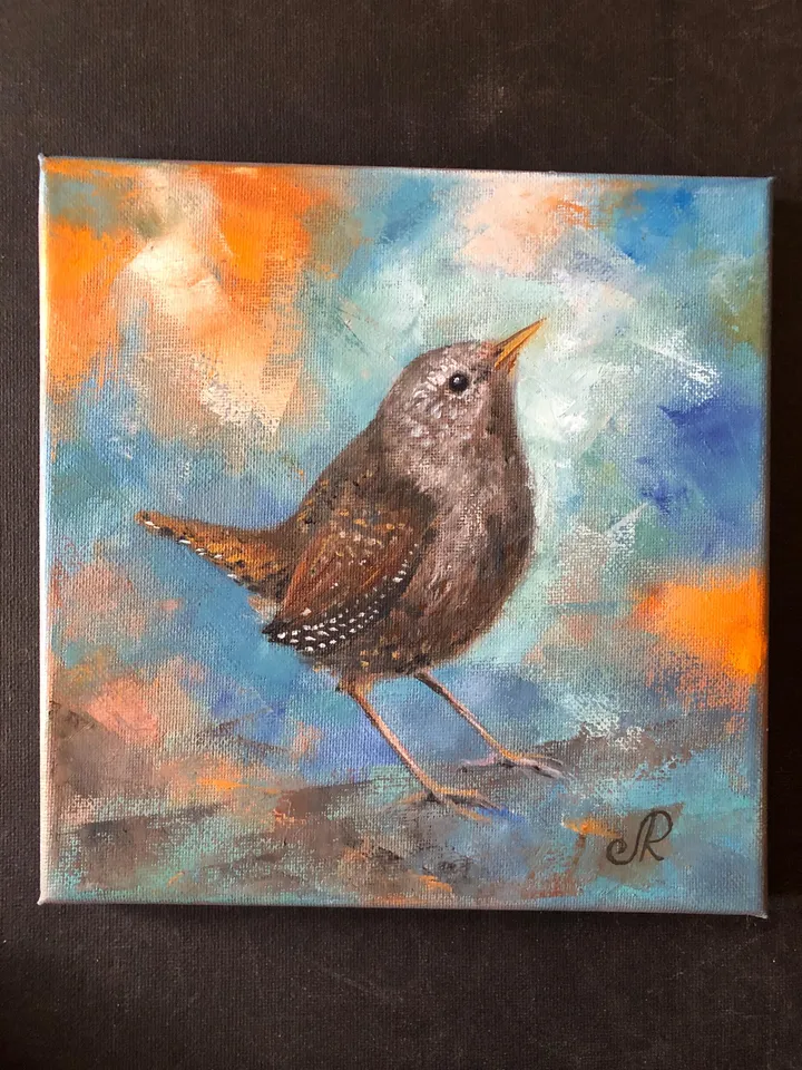 Bird Original Oil Painting Birds Wall Art Animal Painting