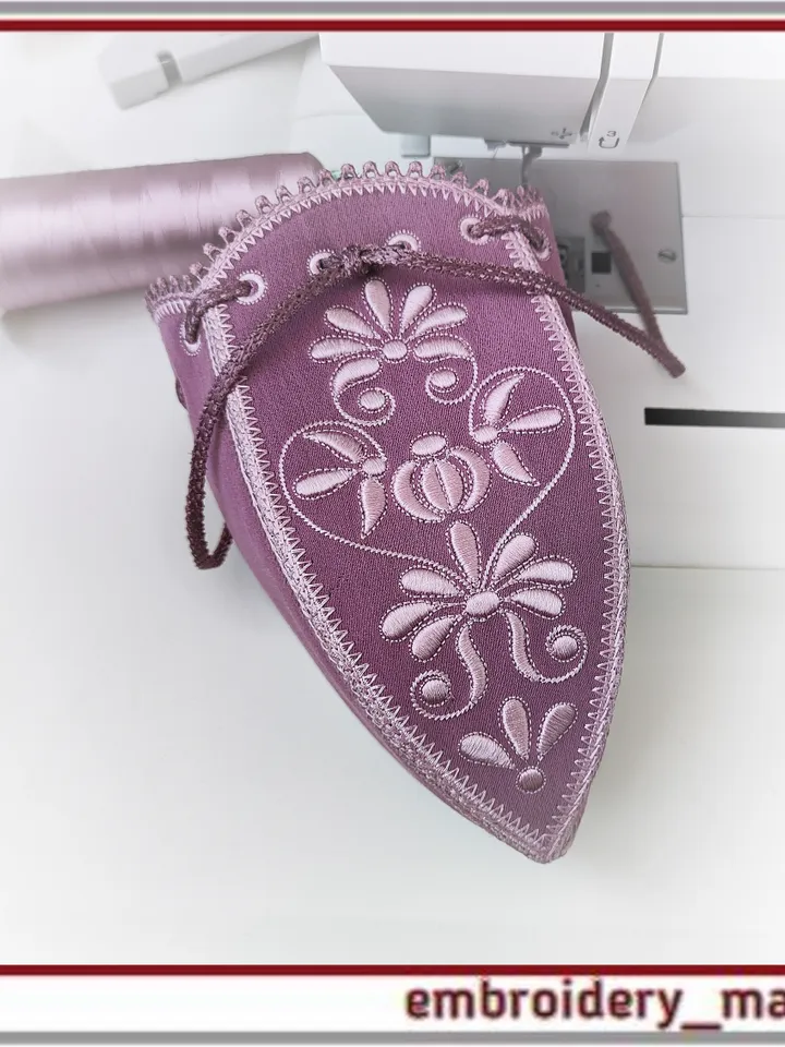 In the hoop Machine Embroidery Design floral pouch bag ITH by Embroidery Manavi 05