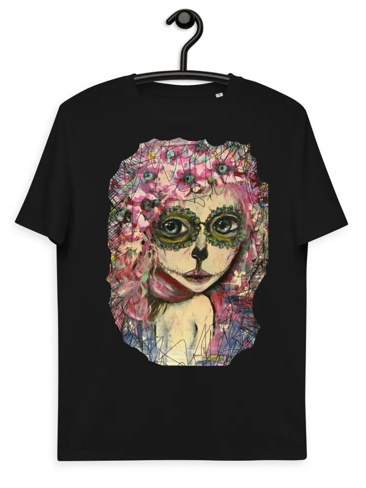 Santa Muerte Unisex organic cotton t-shirt,the t shirt made with my own acrylic mix media Santa Muerte painting.