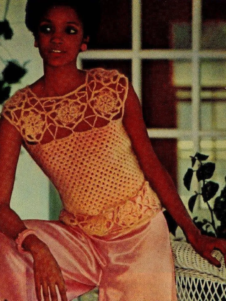 Vintage Crochet Pattern Motif Shell Digital Download PDF