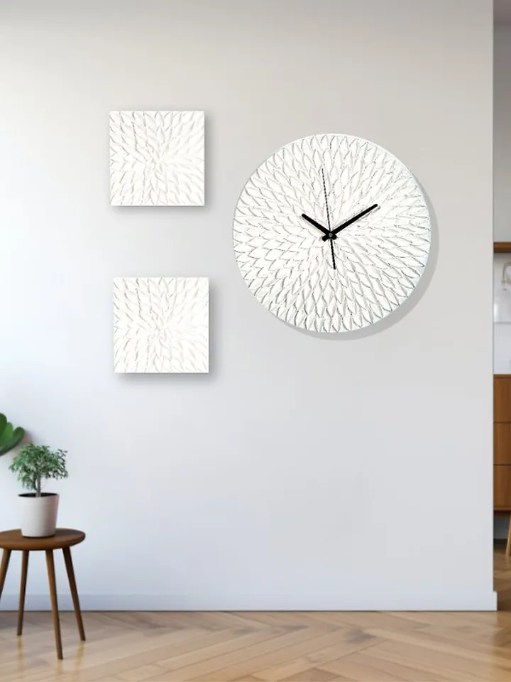 White Textured Wall Art, Set of 2 Art, Modern Wall Art Set, Abstract Canvas Art