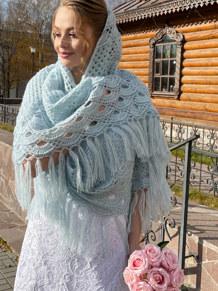 Mint wedding shawl fringe, Bridal cape lace, Bride shawl winter, Bridesmaid shawl gifts , Triangle wool shawl , Cover up bridal party shawl