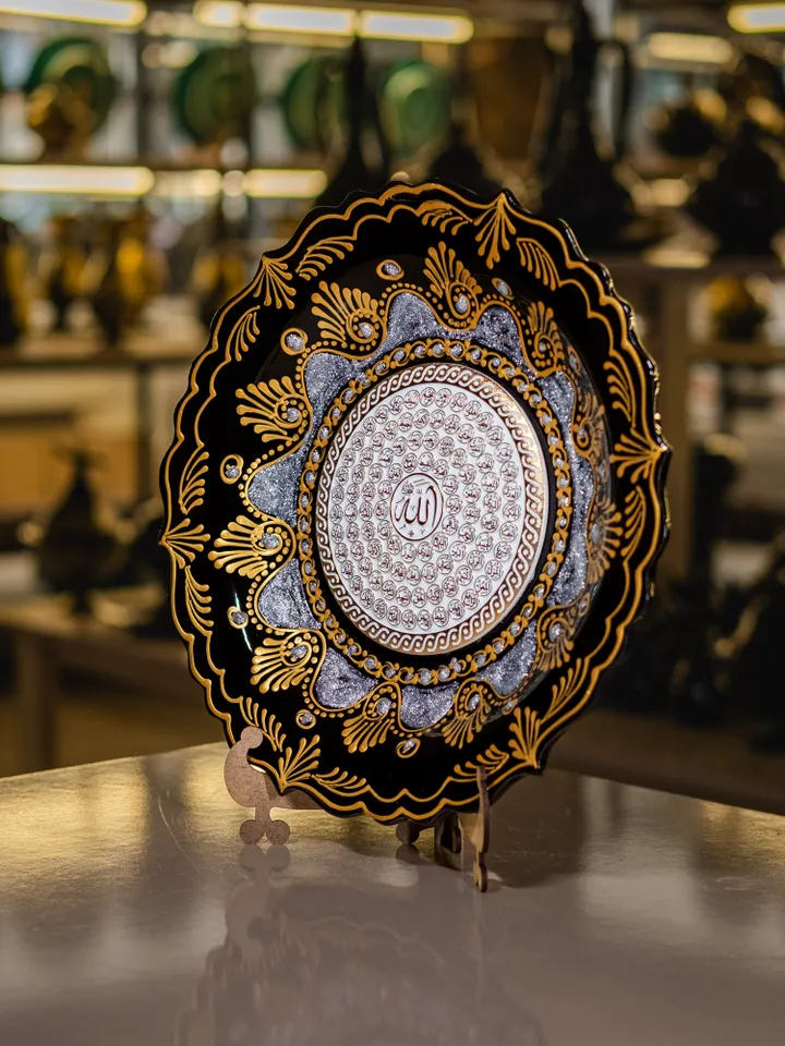 Artisian Black and Gold Handmade Plate