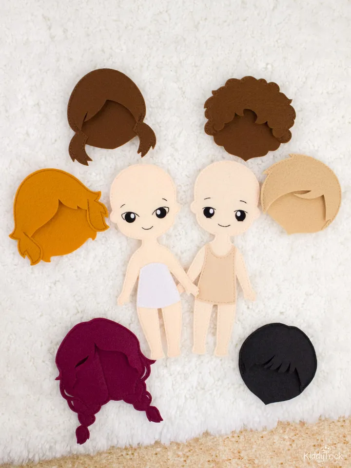 Felt Dress-Up Dolls Boy and Girl - Sewing Pattern