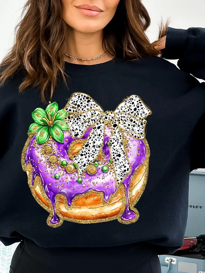 King Cake coquette png, Coquette Mardi gras png, Mardi Gras png, Let the good times roll png, Fleur De Lis Png, Brushstroke Mardi Gras Png