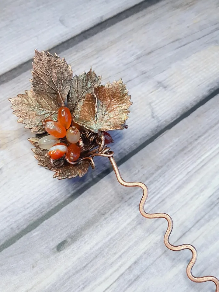 Copper jewelry, hair accessories, hairpin, gift for her, electroformed, electroforming, jewelry for hair, handmade jewelry