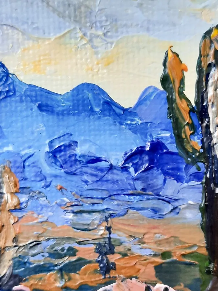 Saguaro cactus art Original acrylic painting Arizona desert painting