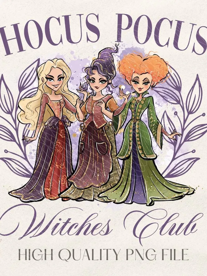 Retro Halloween Funny Movie Png, Halloween Design Png, Bad Witches Club Png, Retro Witches Movie Characters Png, Digital File