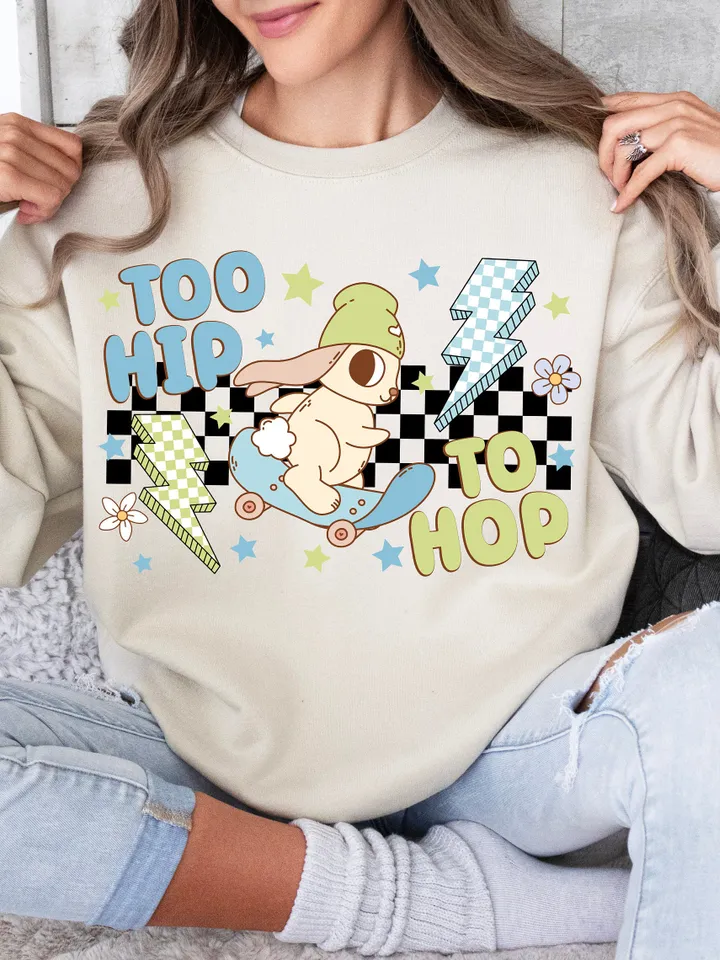 Too Hip to Hop PNG-Easter Sublimation Digital Design Download-little boy png, boy easter png, stars png, easter egg png, easter. bunny png