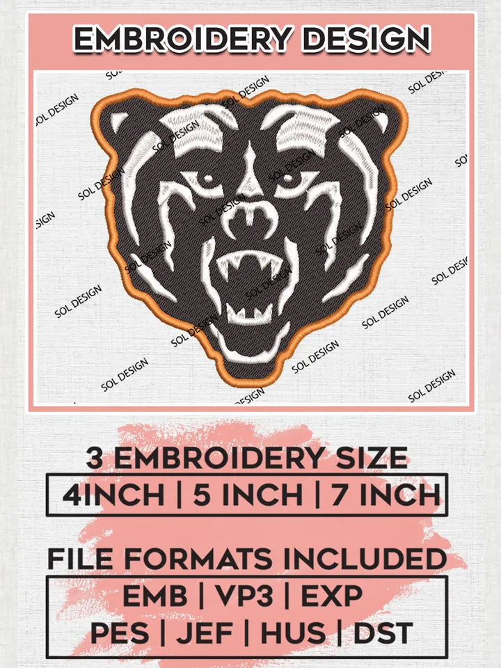 Mercer Bears Embroidery Designs, NCAA Logo Machine Embroidery Files, NCAA Mercer Bears Logo, NCAA Embroidery Designs, Machine Embroidery Designs, Digital Download