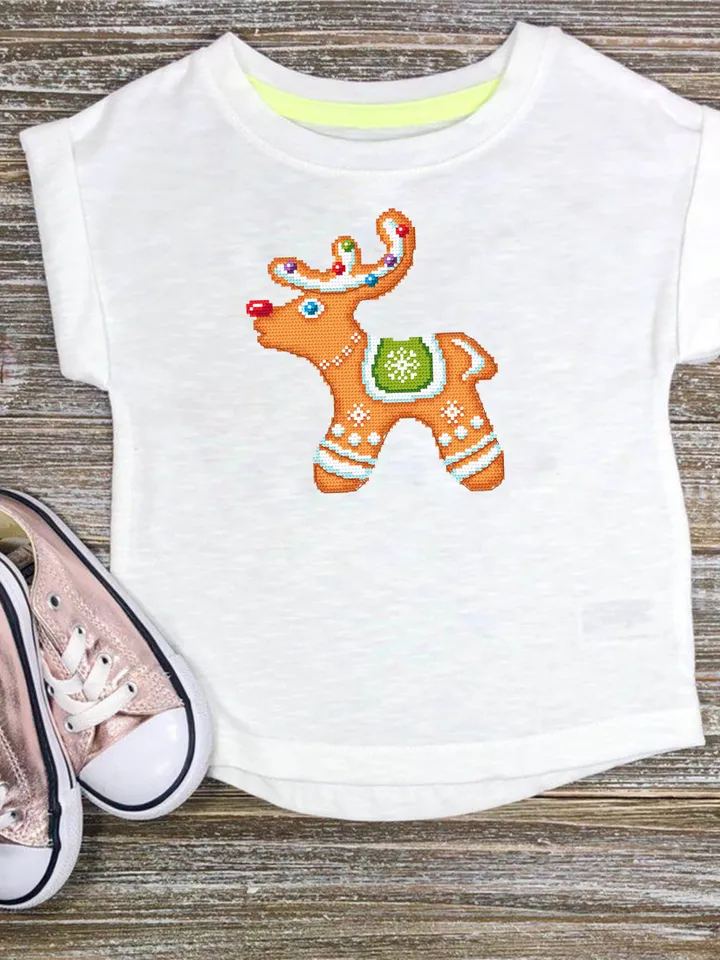 Christmas gingerbread cross stitch pattern download PDF Christmas deer cross stitch chart, Cute small cross stitch Gingerbread ornament #N88