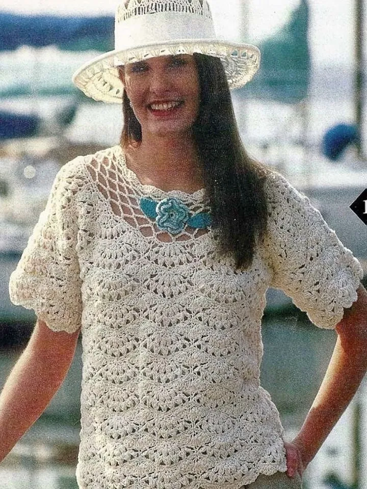 Top crochet pattern, summer sweater crochet, women top crochet pattern pdf