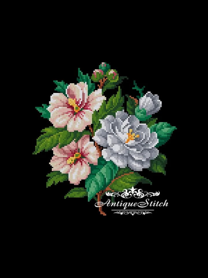 Berlin Woolwork Bouquet 93 Flowers Vintage Cross Stitch Pattern PDF Compatible Pattern Keeper