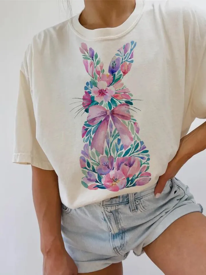 Bunny Easter Coquette Png, Watercolor Floral Easter Bunny Png, Easter png, Easter Coquette Bow png, Girly Easter Png, Spring shirt design