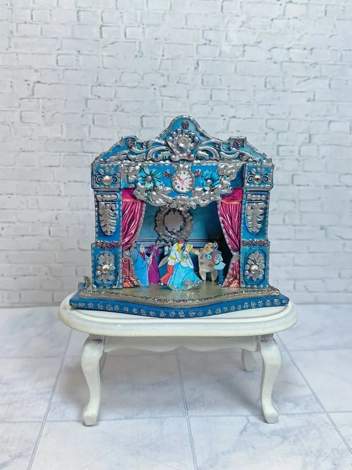 Puppet theater. Theater for a dollhouse. Handmade. Cinderella theater. Author's design.