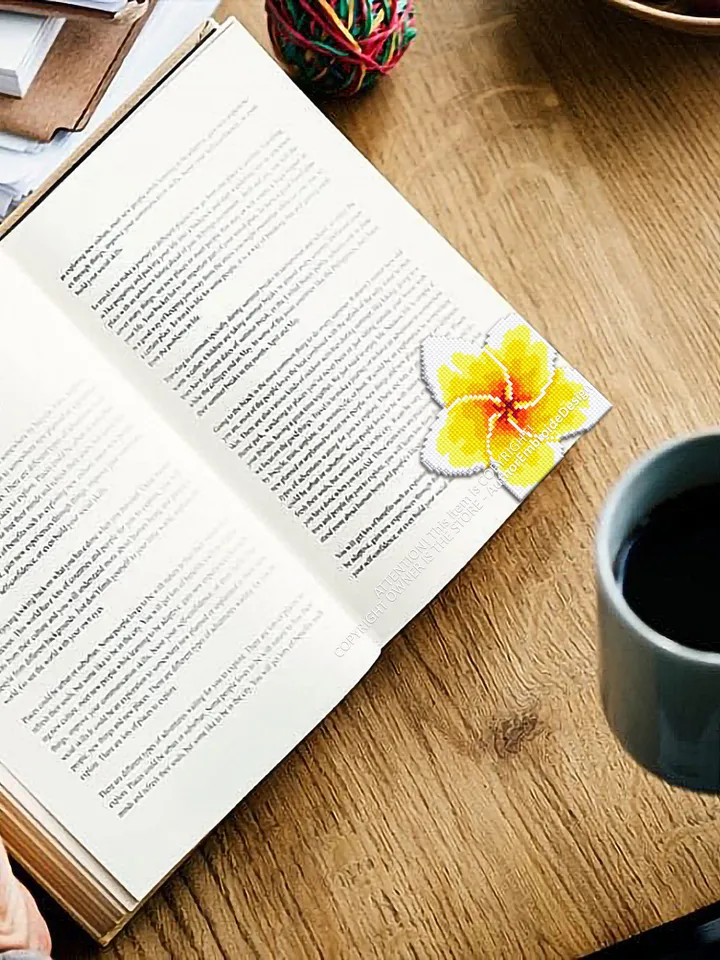 Plumeria Corner bookmark cross stitch pattern PDF download Hawaii flower cross stitch chart, Floral bookmark pattern digital for women #B317