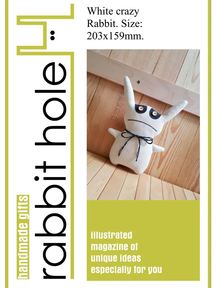 Rabbit Sewing Pattern PDF, Creepy Doll diy, Stuffed animal pattern