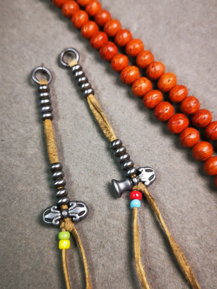 Gandhanra Handmade Tibetan Buddhist Mala Counters,Prayer Bead Counters,with Dorje and Vajra, Made of Cold Iron