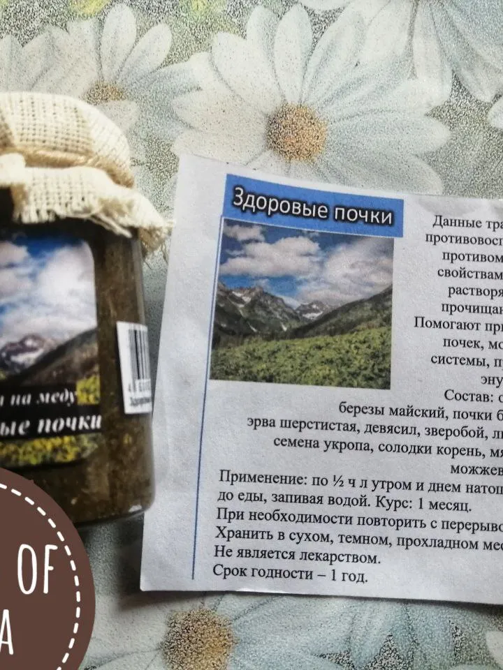 Herbs On Honey "Healthy Kidneys" / Unique Healing ECO-Product From The Siberian Taiga 200 gr / 7 Oz