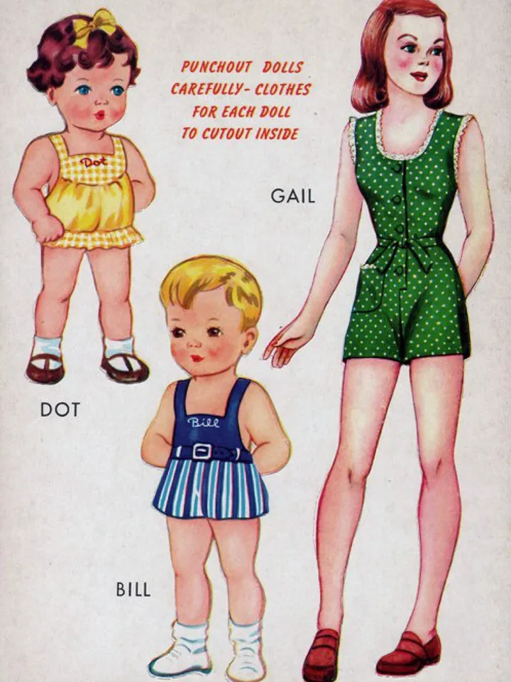 FREE 3 Paper Doll Digital Download PDF