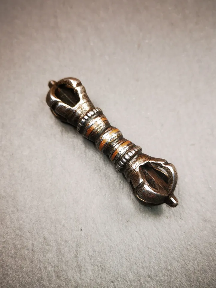 Vintage Tibetan Ritual Implement by Gandhanra - Five-Pronged Vajra Dorje of Vajrayana Buddhism - Made of Cold Iron