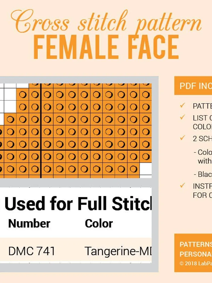 Female Face Cross stitch pattern Woman People | Embroidery Pattern | Instant Download | Cross Stitch Patterns | Embroidery Designs