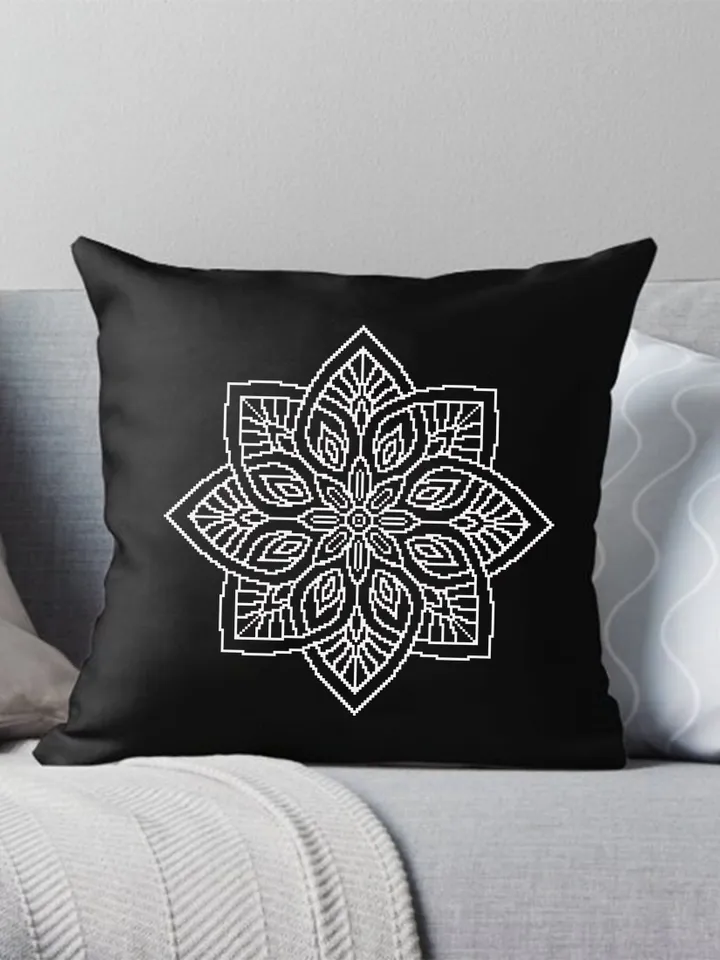 Mandala cross stitch pattern download PDF Floral ornament cross stitch chart, Monochrome cross stitch, Easy mandala ornament embroidery #M28