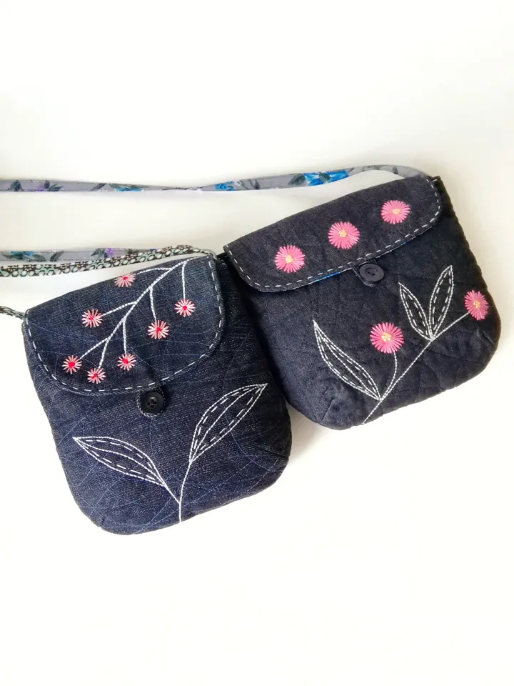 Handmade Mini Hand Embroidered Crossbody Purses for Women - Small Bags with Floral Designs - Unique Accessories for Her. FREE SHIPPING!