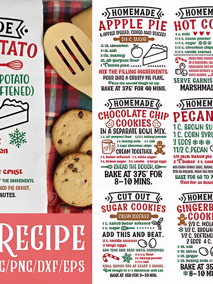 Christmas Cookie Recipe SVG Cut, Kitchen