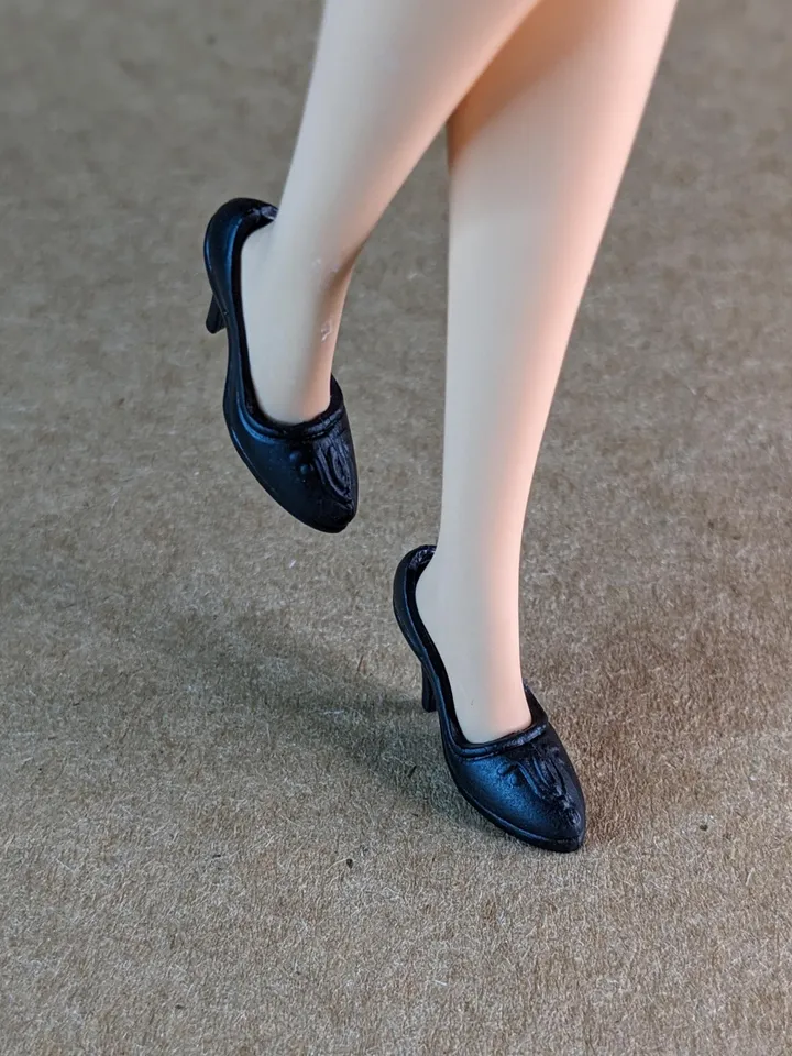 Black High Heel Shoes for 1/6 scale female dolls