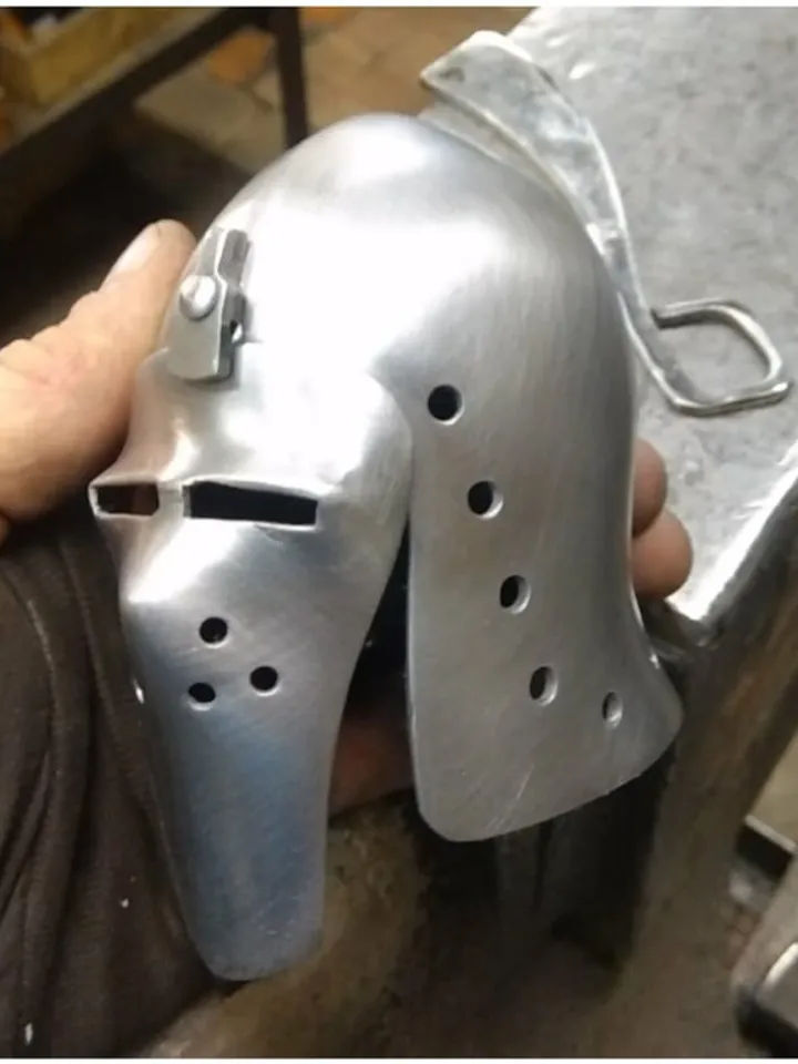 Steel helmet mini - bascinet helmet - made of steel - gift for him - gift idea f