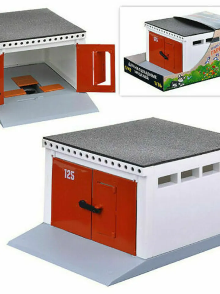 Toy Garage Parking Building, Open Door for Car Scale